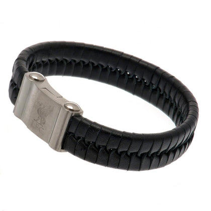 Liverpool FC Single Plait Leather Bracelet Image 1