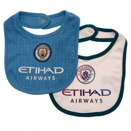 Manchester City FC Baby Feeding Bibs Image 1