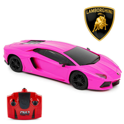 Lamborghini Aventador 1:24 Scale Radio Controlled Car Pink Image 1