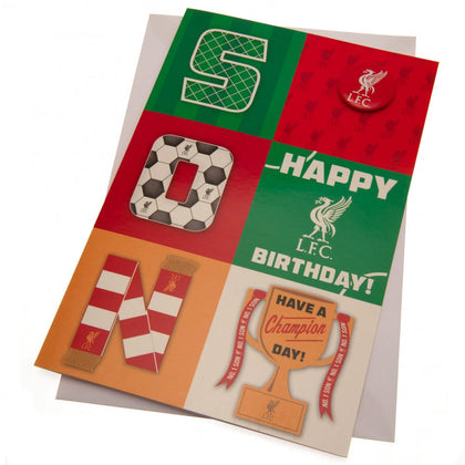Liverpool FC Son Birthday Card Image 1
