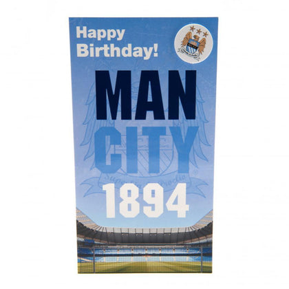 Manchester City FC EST Birthday Card & Badge Image 1