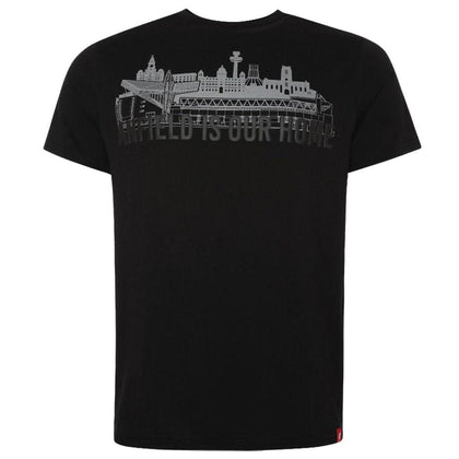 Liverpool FC Mens Black Anfield Skyline T-Shirt Image 1