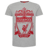 Liverpool FC Mens Grey Crest T-Shirt Image 1